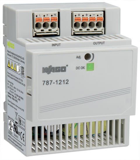 Alimentation à découpage primaire; Compact; monophasé; Tension de sortie 24 V DC; Courant de sortie 2,5 A; LED DC OK
