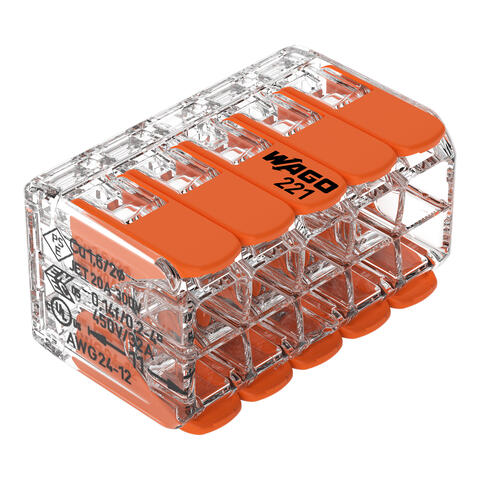 Borne de raccordement avec levier; Pour tous types de conducteurs; max. 4 mm²; 10 conducteurs; Couleur du boîtier transparent; Température ambiante max. 85 °C (T85); 4,00 mm²; transparent