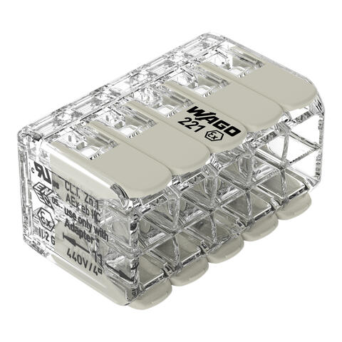 Borne de raccordement avec levier; Pour tous types de conducteurs; pour applications Ex e; max. 4 mm²; 10 conducteurs; Couleur du boîtier transparent; Temp. de fonctionnement max. 105 °C; 4,00 mm²; transparent