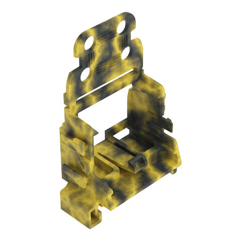 Adaptateur de fixation avec décharge de traction; pour bornes à 10 conducteurs; Série 221 - 4 mm²; pour rail 35; gris foncé-jaune