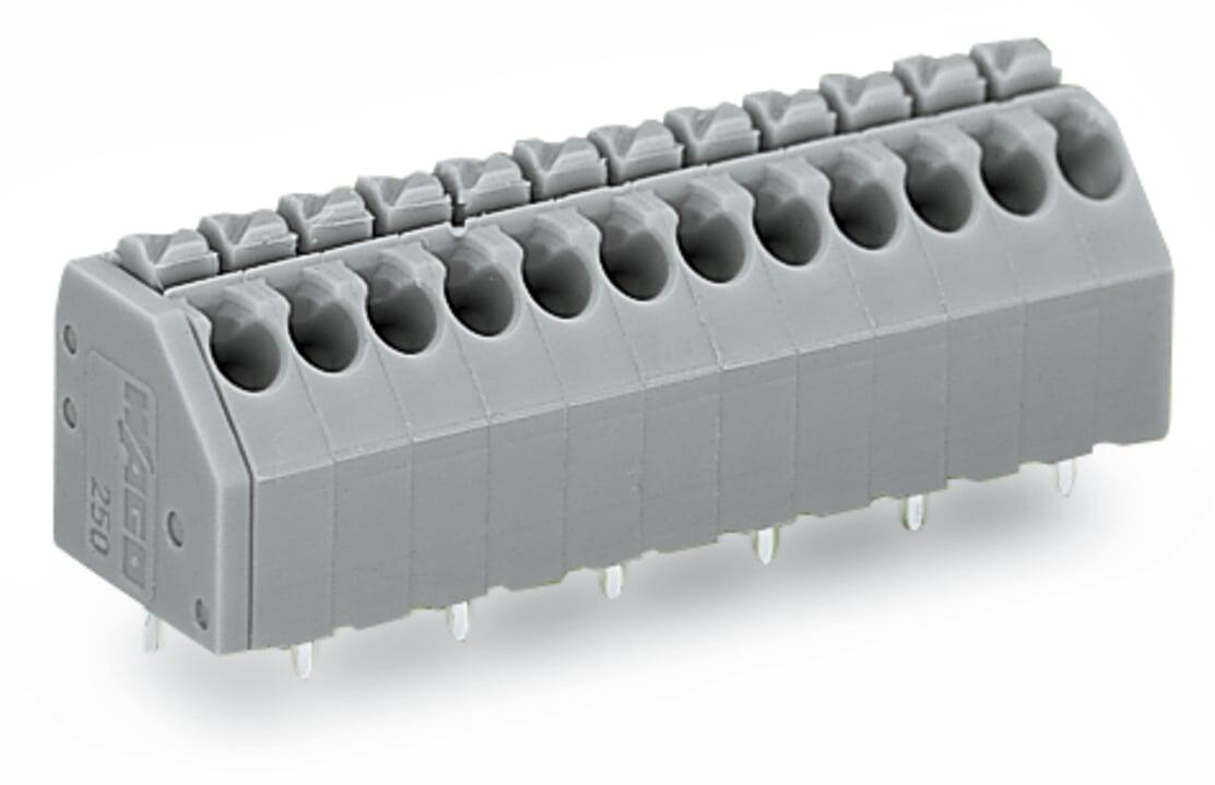 PCB terminal block; push-button; 1.5 mm²; Pin spacing 3.5 mm; 4-pole; Push-in CAGE CLAMP®; 1,50 mm²; gray