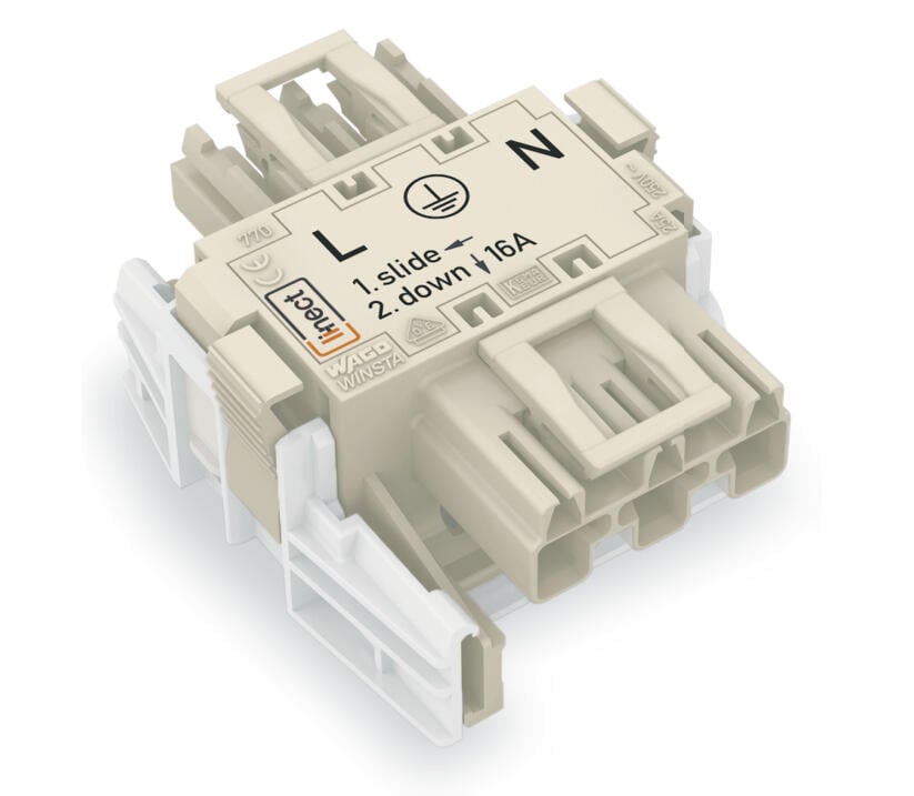 Linect®-T-Steckverbinder; 3-polig; Kod. A; 1 Eingang; 2 Ausgänge; weiß