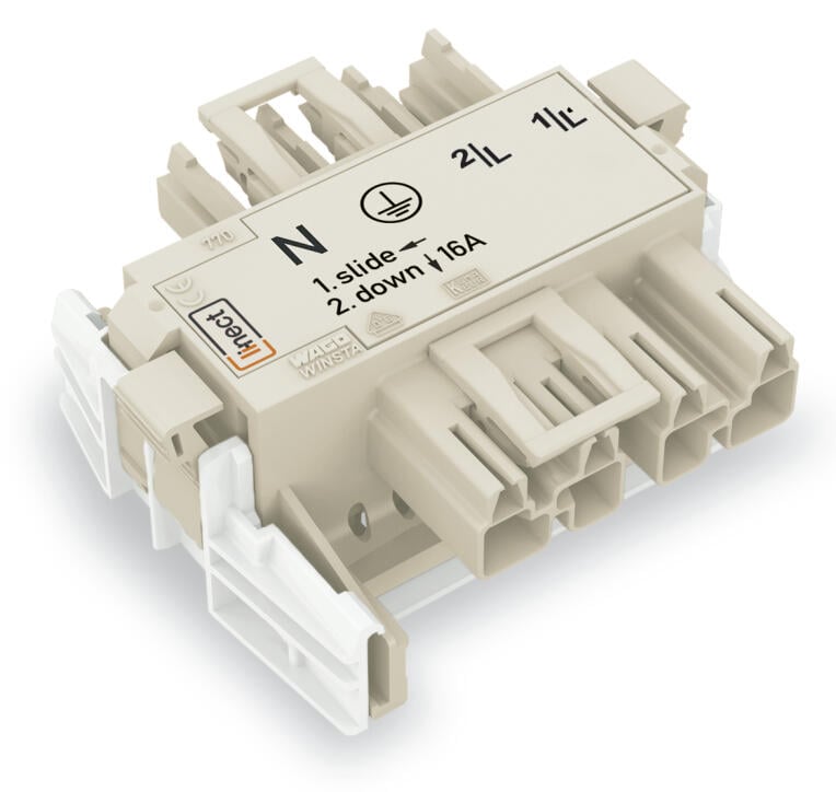 Linect®-T-Steckverbinder; 4-polig; Kod. A; 1 Eingang; 2 Ausgänge; weiß