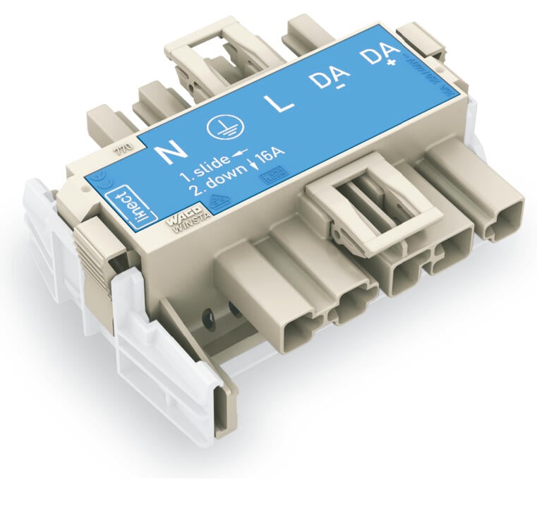 Linect®-T-Steckverbinder; 5-polig; Kod. I; 1 Eingang; 2 Ausgänge; blau