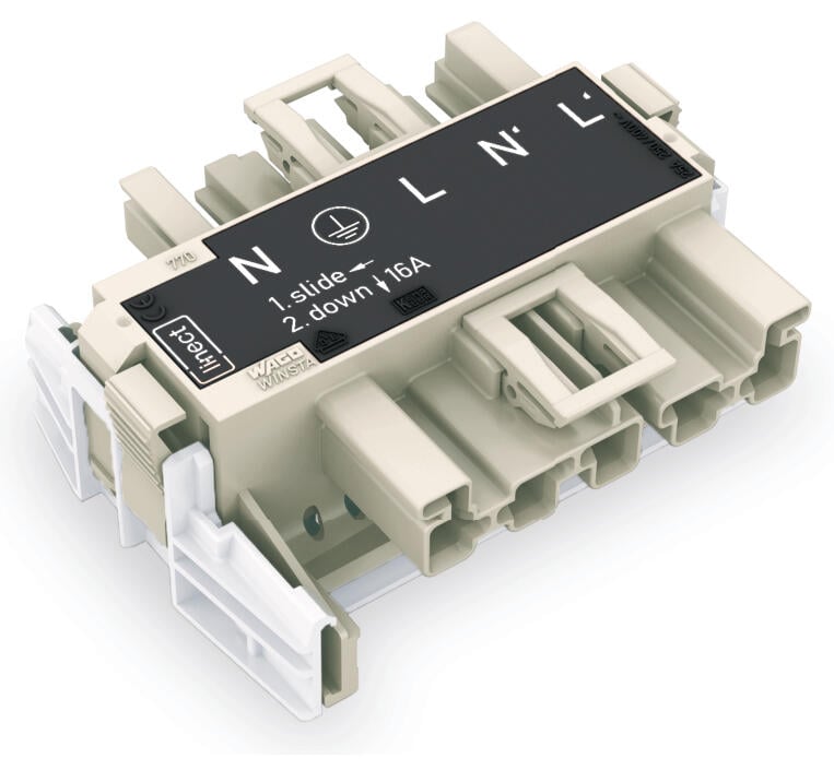 Linect®-T-Steckverbinder; 5-polig; Kod. L; 1 Eingang; 2 Ausgänge; weiß