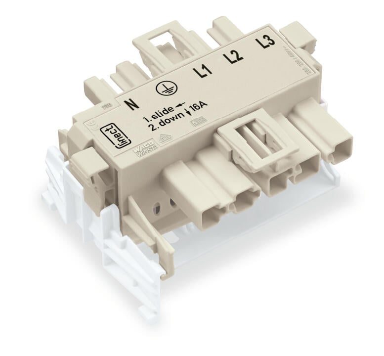 Linect®-T-Steckverbinder; 5-polig; Kod. A; 1 Eingang; 2 Ausgänge; weiß