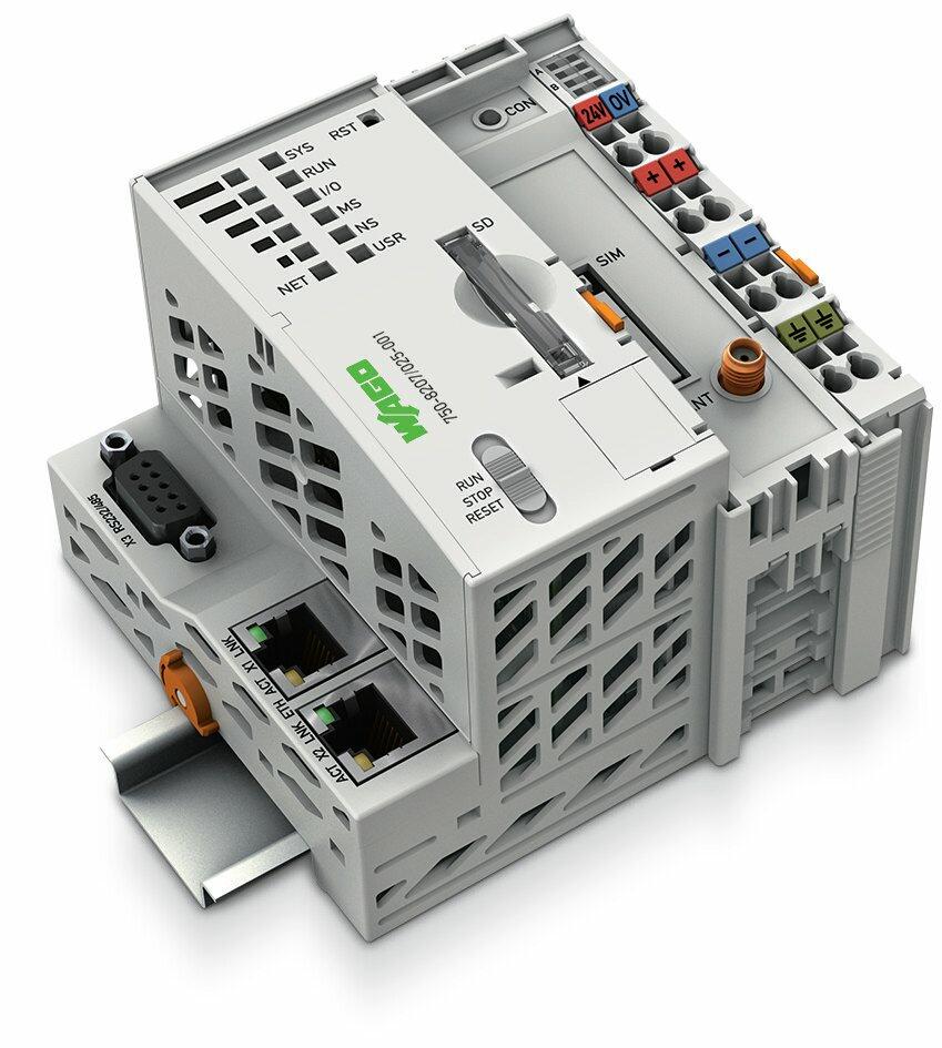 PFC200-controller; 2 x ETHERNET, RS-232/-485, med indbygget modem; telekontrolteknologi; udvidet temperatur