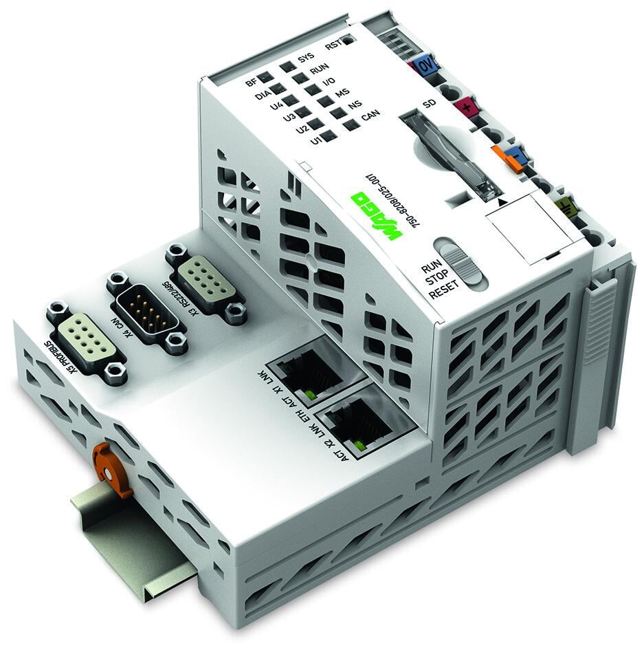 PFC200-controller; 2 x ETHERNET, RS-232/-485, CAN, CANopen, PROFIBUS-master; telekontrolteknologi; udvidet temperatur