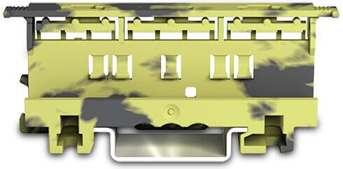 Rögzítő-távtartó; 221 sorozat - 4 mm²; kalapsínre/csavaros szereléshez; sötét szürke-sárga
