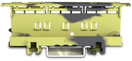 Rögzítő-távtartó; 221 sorozat - 6 mm²; kalapsínre/csavaros szereléshez; sötét szürke-sárga