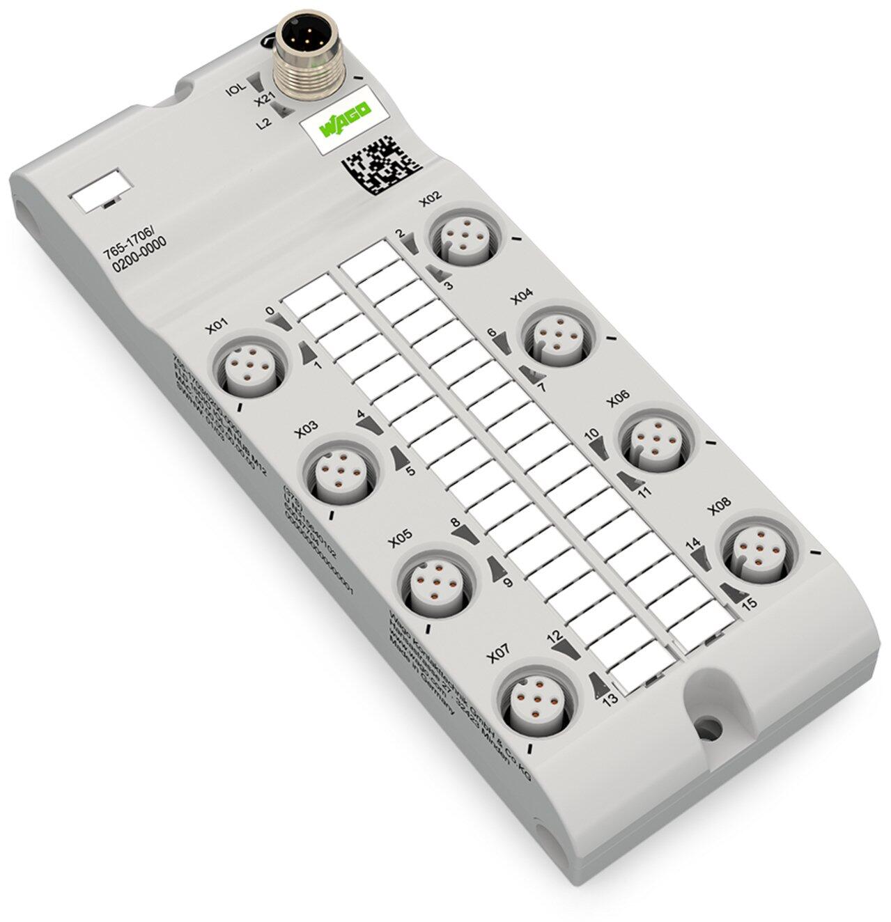 16-kanaals digitale in-/uitgang; IO Link Class B Hub; DC 24 V / 2,0 A; 8x aansluiting M12; HubLine