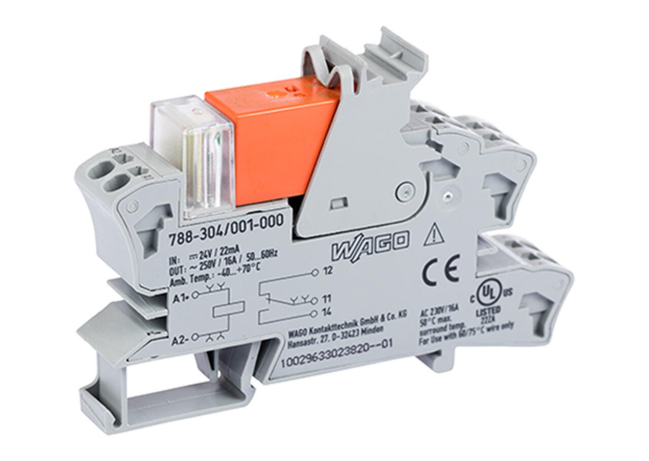 Relay module; Nominal input voltage: 24 VDC; 1 changeover contact; Limiting continuous current: 16 A; Green status indicator; Module width: 15 mm