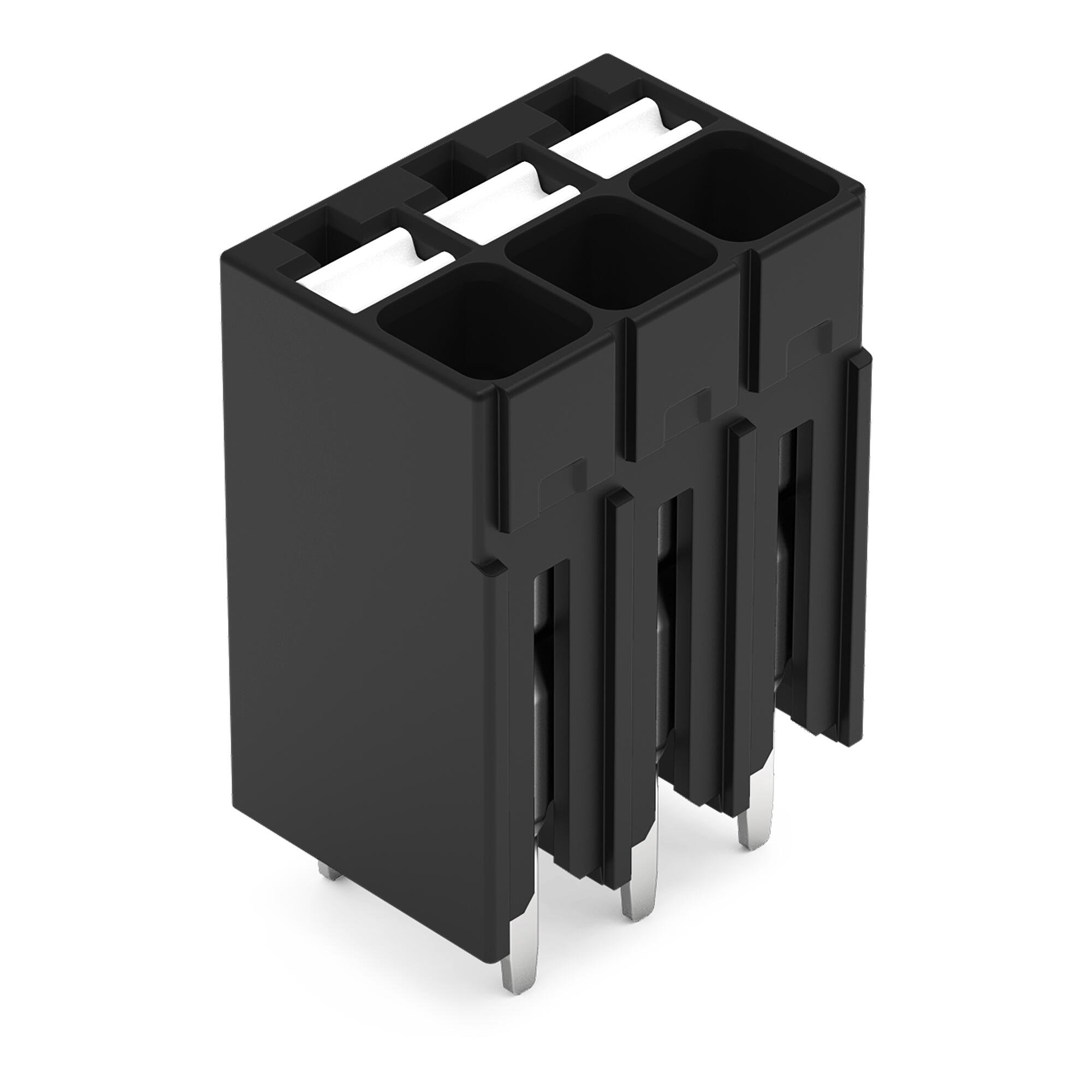 THR PCB terminal block; push-button; 1.5 mm²; Pin spacing 3.5 mm; 3-pole; Push-in CAGE CLAMP®; 1,50 mm²; black