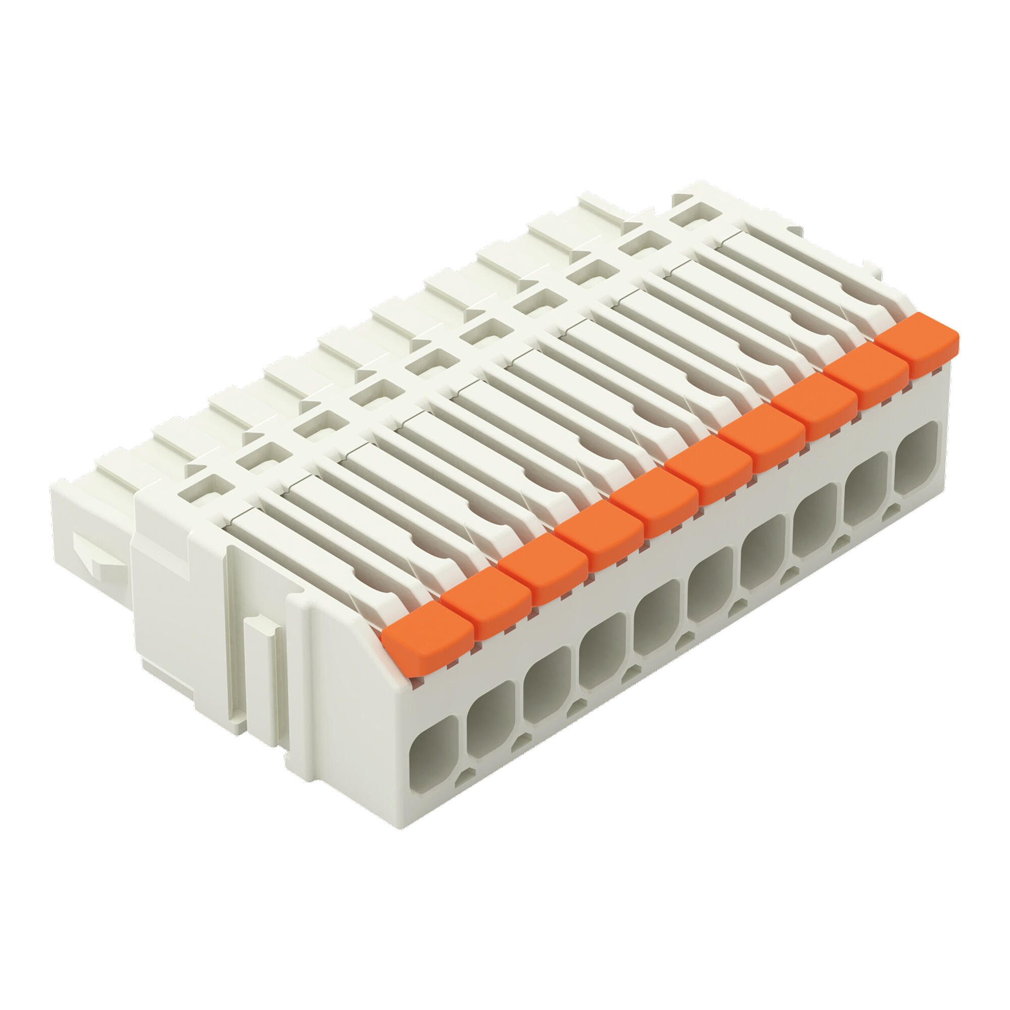 Connecteur femelle pour 1 conducteur; Levier; Push-in CAGE CLAMP®; 1,5 mm²; Pas 3,5 mm; 10 pôles; 100% protégé contre l'inversion; 1,50 mm²; gris clair